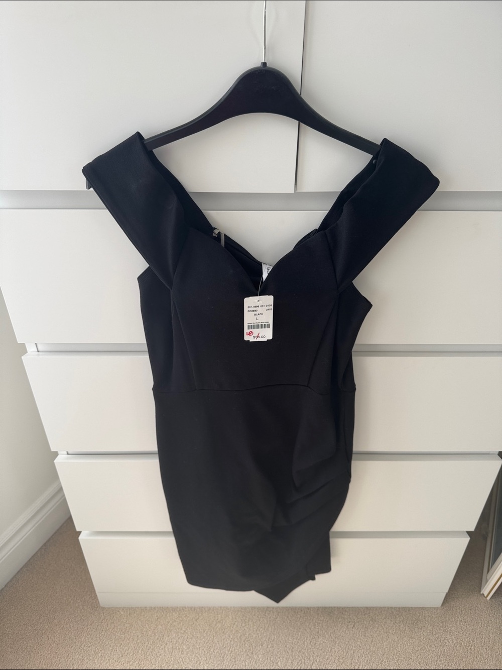 Black Off-Shoulder Bodycon Dress
